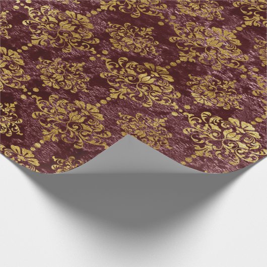 Gold Damask im Hintergrund Geschenkpapier (Ecke)