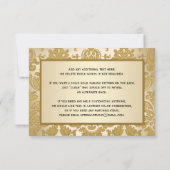 Gold Damask, Kronier Wedding Repair Card RSVP Karte (Rückseite)