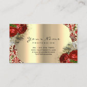 Gold Damask Makeup Artist Lash Rote Rose Lux Visitenkarte (Rückseite)