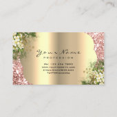Gold Damask Makeup Artist Lashes Bläschen Minze Ro Visitenkarte (Rückseite)