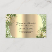 Gold Damask Makeup Artist Lashes Blumengrün Visitenkarte (Rückseite)