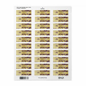 Gold Damask Monogram Lila Hochzeitadresse (Vorne)