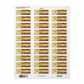 Gold Damask Monogram Red Wedding Address Label (Vorne)