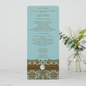 Gold Damask Monogram Wedding Program Programm (Stehend Vorderseite)