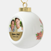 Gold Damask Mr & Mr. Gay Christmas Foto Keramik Kugel-Ornament (Rechts)