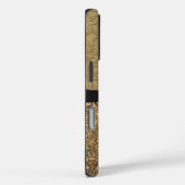 Gold Damask, Multifunktionsleiste und Glitzer Case-Mate iPhone Hülle (Rückseite / Rechts)