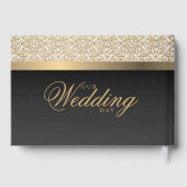 Gold Damask Muster und Black Gästebuch (Rückseite)