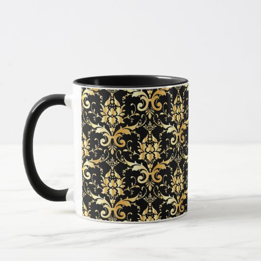 Gold Damask Pattern on Black Tasse (Links)