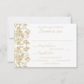 Gold Damask Response RSVP Karte (Vorderseite)