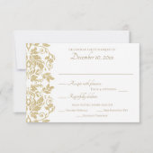 Gold Damask Response RSVP Karte (Vorderseite)