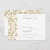 Gold Damask Response RSVP Karte (Vorne/Hinten)