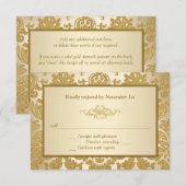 Gold Damask, Scroll 50. Jubiläumsresekarte RSVP Karte (Vorne/Hinten)