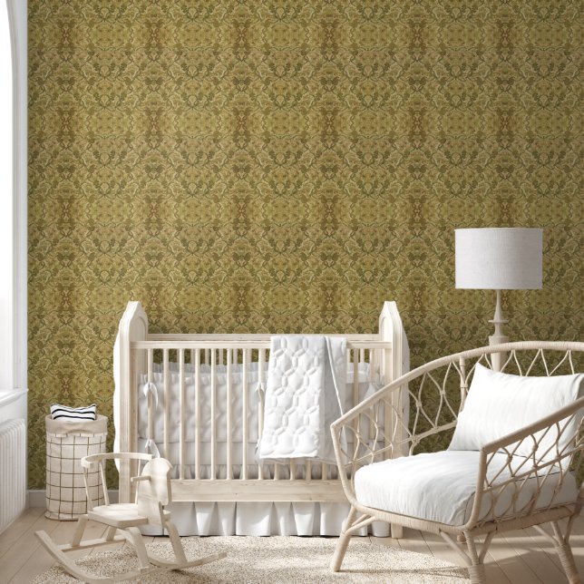 Gold Damask Scrolls Klassische Renaissance Vintag Tapete (Kinder)