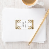 Gold Damask Silk Posh Wedding Lip Balm Label Adressaufkleber (Insitu)