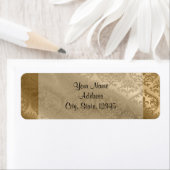 Gold Damask Silk Posh Wedellabel (Insitu)