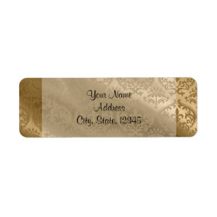 Gold Damask Silk Posh Wedellabel