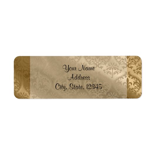 Gold Damask Silk Posh Wedellabel (Vorne)
