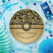 Gold Damask und Diamond - 50 Jahre Jubiläum Abende Pappteller (Party)