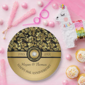 Gold Damask und Diamond - 50 Jahre Jubiläum Abende Pappteller (Party)