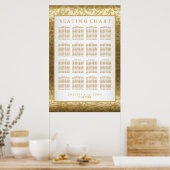 Gold Damask und White - Seetabelle Poster (Küche)