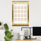 Gold Damask und White - Seetabelle Poster (Heimbüro)