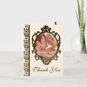 Gold Damask Vielen Dank Karten