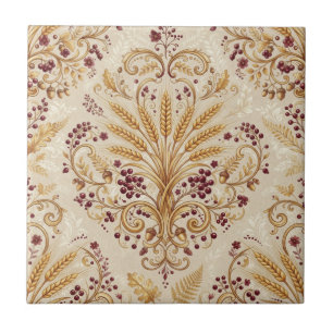Gold-Damask-Vintage-Blumenmuster-Design Fliese