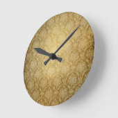 Gold Damask Wall Clock Runde Wanduhr (Winkel)