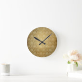 Gold Damask Wall Clock Runde Wanduhr (Zuhause)