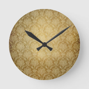 Gold Damask Wall Clock Runde Wanduhr