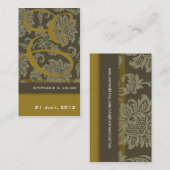 Gold Damask Website Business Card Begleitkarte (Vorne/Hinten)