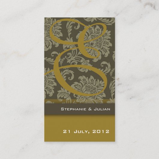 Gold Damask Website Business Card Begleitkarte (Vorderseite)