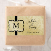 Gold Damask Wedding Favor Labels (Insitu)