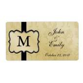 Gold Damask Wedding Favor Labels (Vorne)