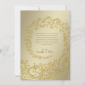 Gold Damask Wedding Vielen Dank Foto Card Dankeskarte (Rückseite)