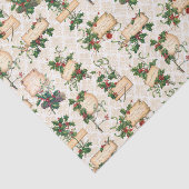 Gold Damask, Weihnachtsgrüße und Vintage Holly Seidenpapier (Ausschnitt)