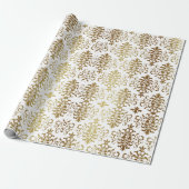 Gold Damask White Script Elegant Geschenkpapier (Ungerollt)