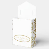 Gold Damask White Script Wedding Elegant Geschenkschachtel (Geöffnet)