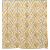 Gold-Damasken-Blumenmuster Duschvorhang (Vorderseite)