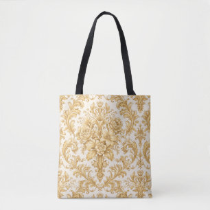 Gold-Damasken-Blumenmuster Tasche