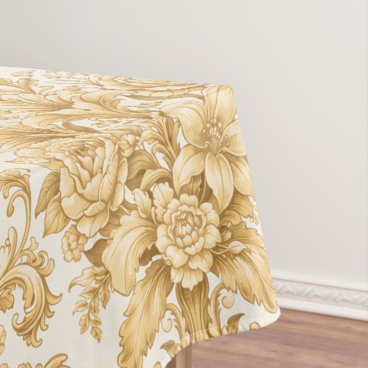 Gold-Damasken-Blumenmuster Tischdecke (Beispiel)