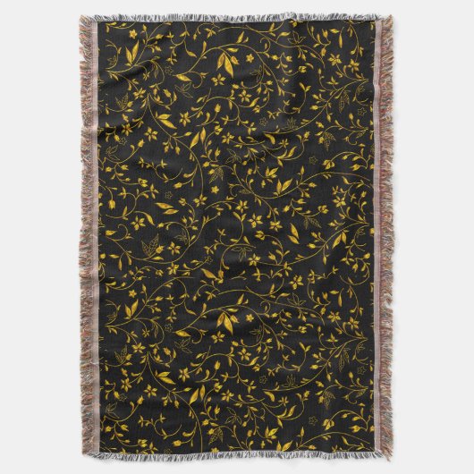 Gold-Damaskus auf schwarz Decke (Vorderseite Vertikal)