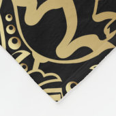 Gold Damaskus, florales Arabesque Muster. Fleecedecke (Ecke)