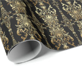 Gold Damaskus, florales Arabesque Muster. Geschenkpapier (Rolleneckpunkt)