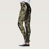 Gold Damaskus, florales Arabesque Muster. Leggings (Links)
