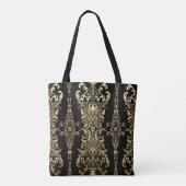 Gold Damaskus, florales Arabesque Muster. Tasche (Rückseite)