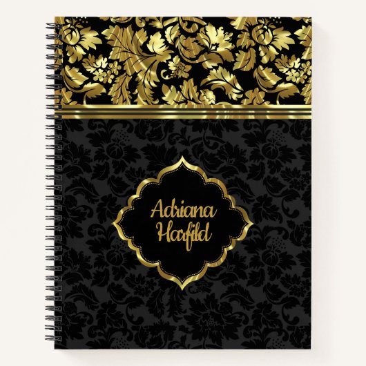 Gold-Damaskus-Goldrahmen Notizbuch (Vorderseite)
