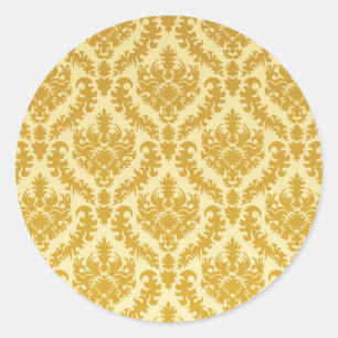 Gold-Damaskus Runder Aufkleber
