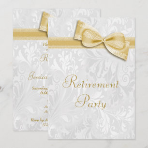Gold Damaskus und Imitate Bow Retirement Einladung