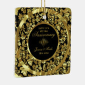 Gold Damaskus und schwarzer Hintergrund 50 Jahre a Keramikornament (Rechts)